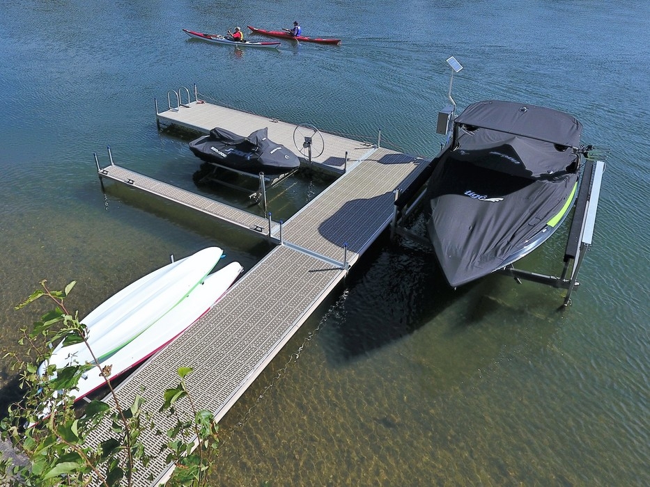 QUAI SUR POTEAUX - 76" x 10' - THRUFLOW VISSÉ GRIS - PREMIUM - QB2